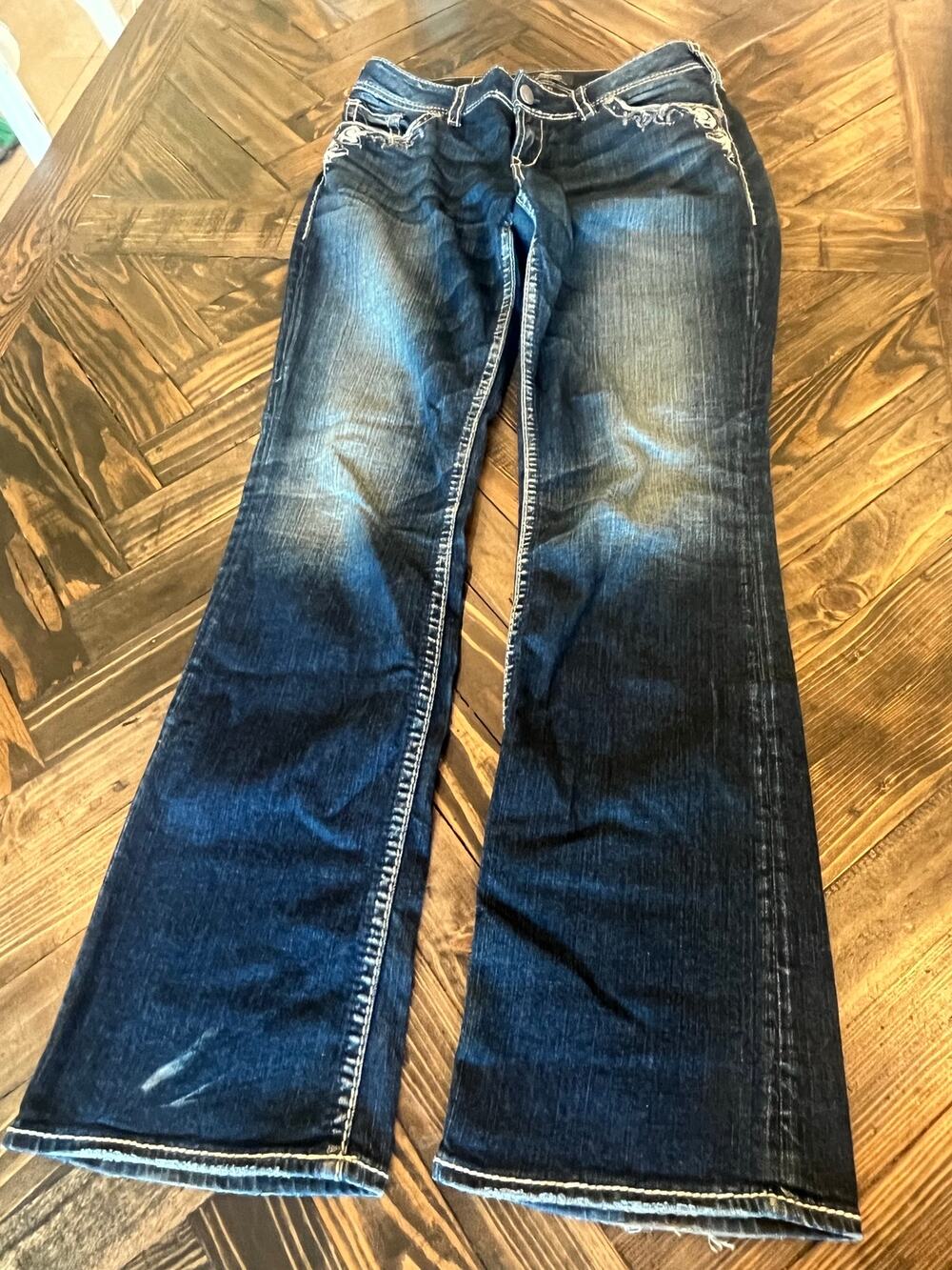 Silver Jeans Co Suki Flap Pockets 17 Women 30/33 Western Cowgirl Y2K Embellished